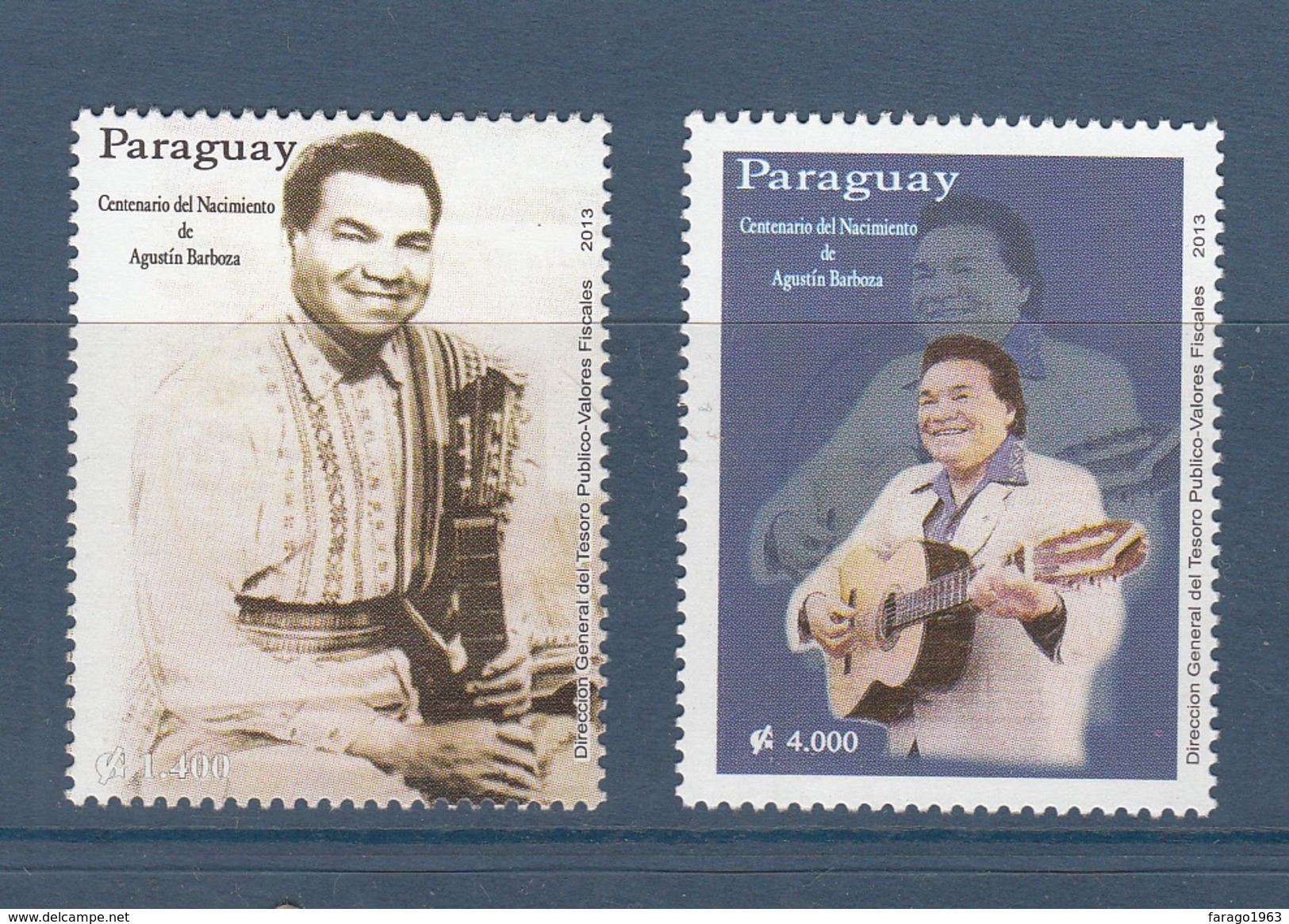 2013 Paraguay Barbosa Singer Music Complete Set Of 2    MNH - Paraguay