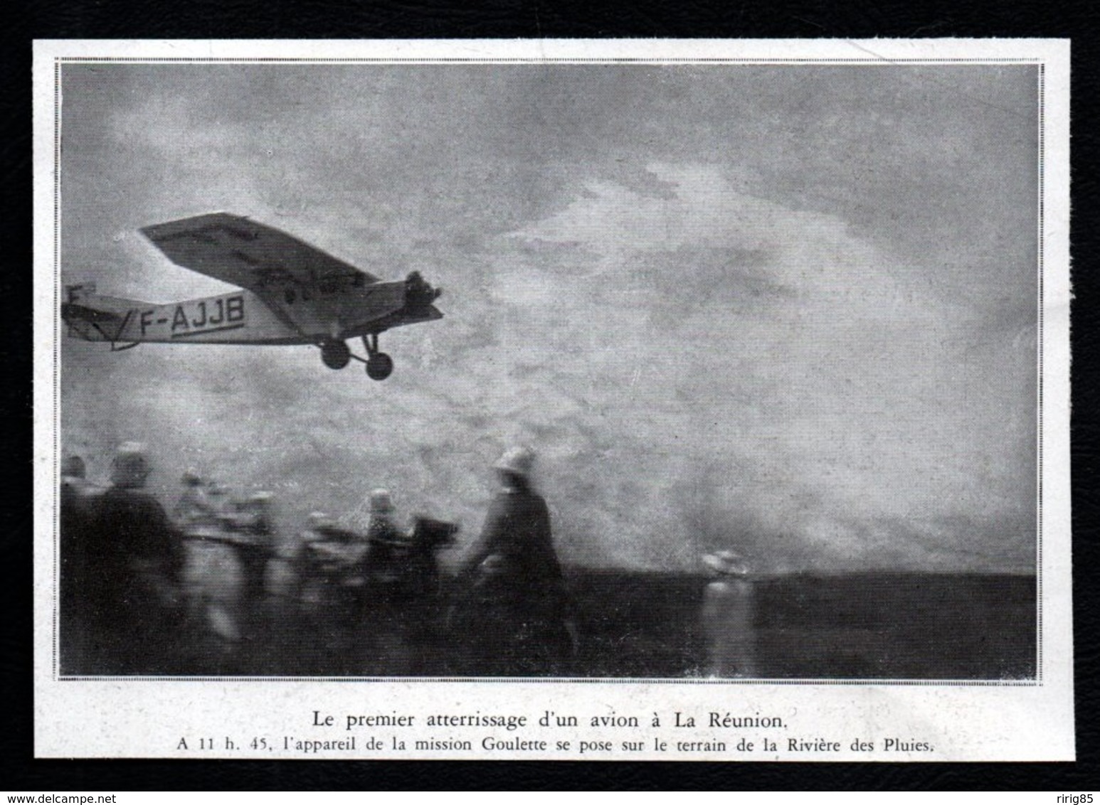 1930  -  LA RIVIERE DES PLUIES  PREMIER ATTERRISAGE D AVION A LA REUNION  3R005 - Unclassified