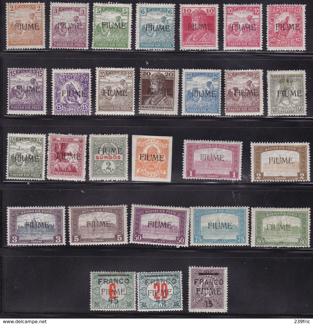 = ITALIE FIUME ENTRE YT1 ET 31 NEUFS CHARNIERES PROPRES 28 TIMBRES*   COTE YT 380E - Fiume