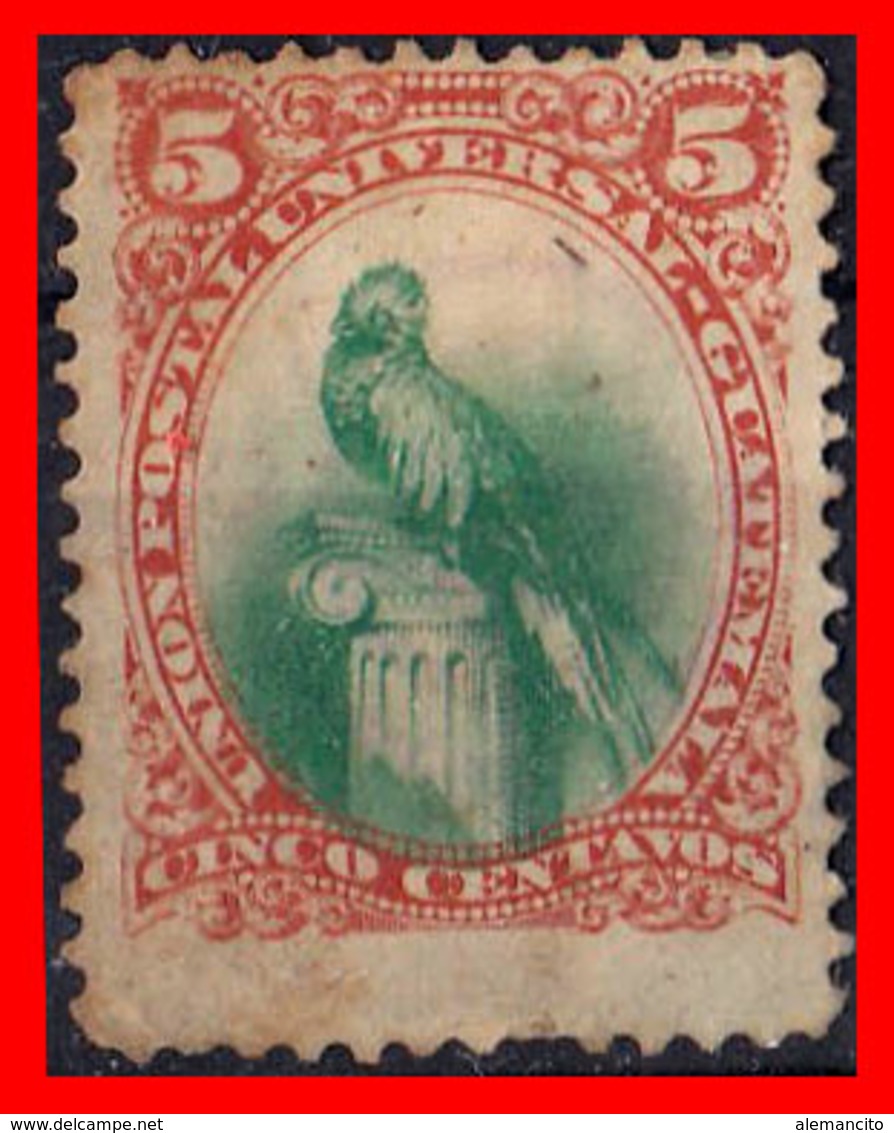 GUATEMALA (AMERICA DEL NORTE)  SELLO 1881 QUETZAL. INSCRIPCIÓN "UNION POSTAL UNIVERSAL - GUATEMALA" - Guatemala