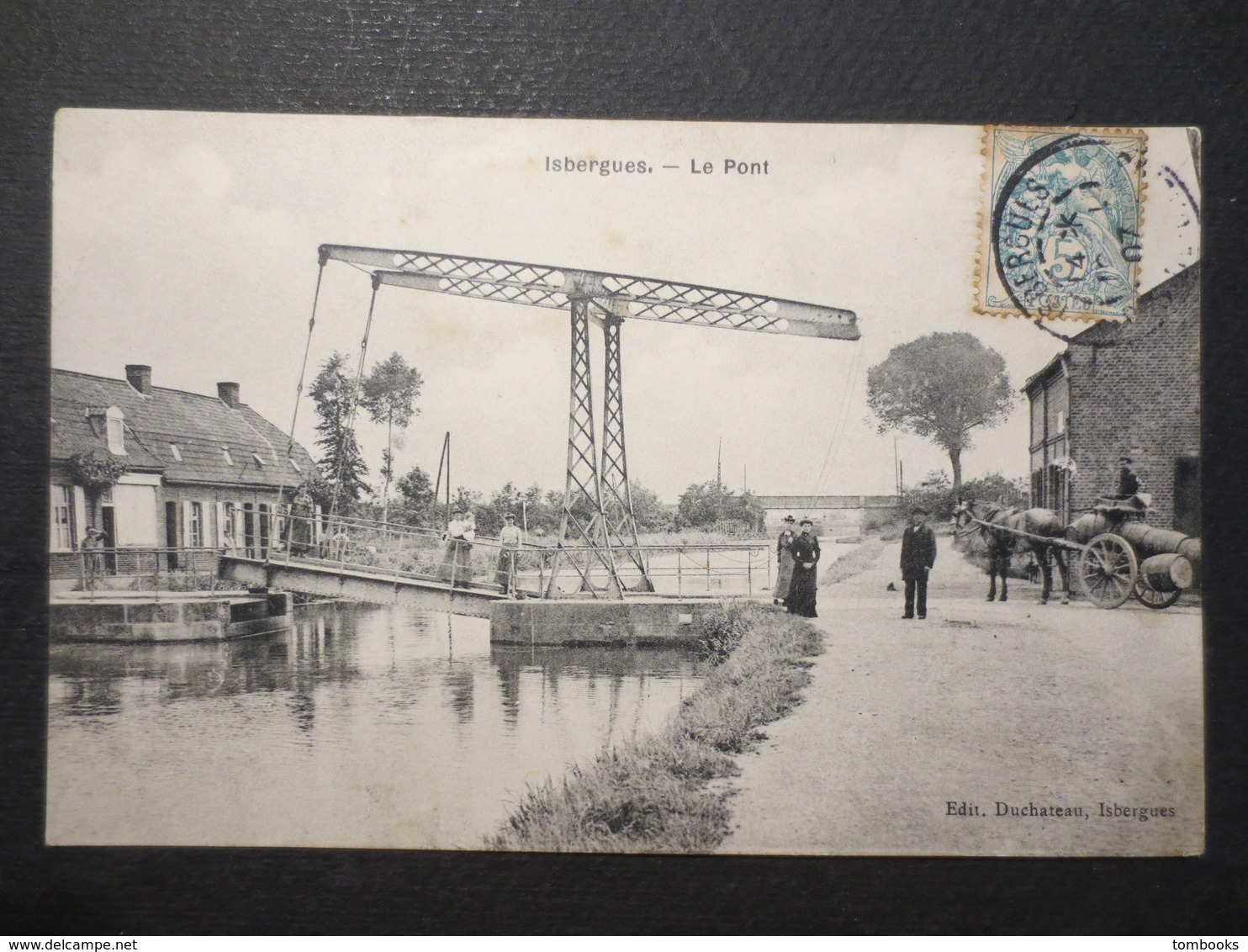 62 - Isbergues - CPA - Le Pont - Belle Animation - Ed , Duchateau , Isbergues - 1907 - TBE - - Isbergues