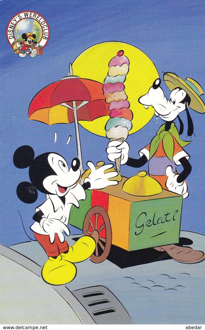 WALT DISNEY  Donald Duck  Mickey Mouse Goofy  Umbrella Parapluie Modern Postcard - Altri & Non Classificati