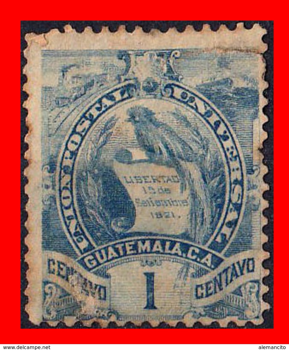 GUATEMALA (AMERICA DEL NORTE) SELLO AÑO 1886-87 EMBLEMA NACIONAL. LITOGRAFIADOS - Guatemala