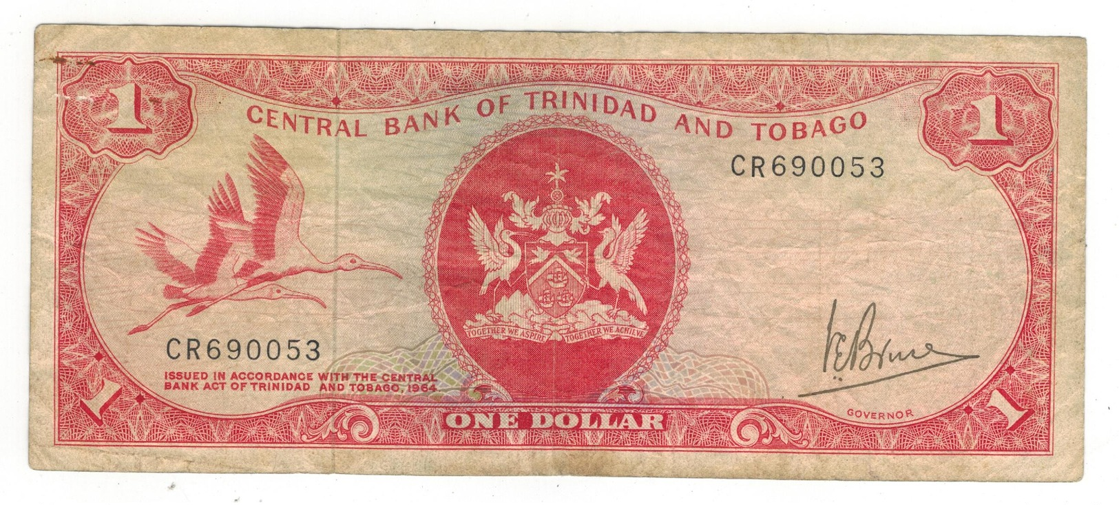 Trinidad & Tobago, 1 Dollar . P-30, L.1964.   F. - Trindad & Tobago