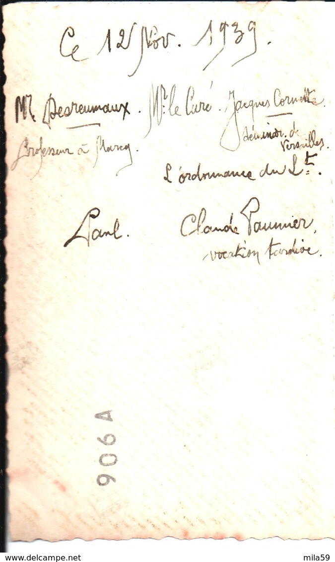 M. Desreumaux, Professeur à Marcq, M. Le Curé, Jacques Cornette, Démineur à Versailles, L'Ordonnance Du Lieutenant - Guerra, Militari