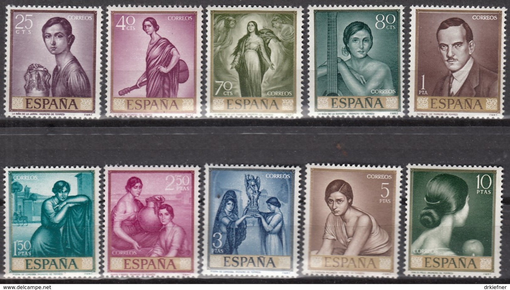 SPANIEN  1536-1545, Postfrisch **, Mint, Gemälde (IX): Julio Romero De Torres; Tag Der Briefmarke 1965 - Unused Stamps