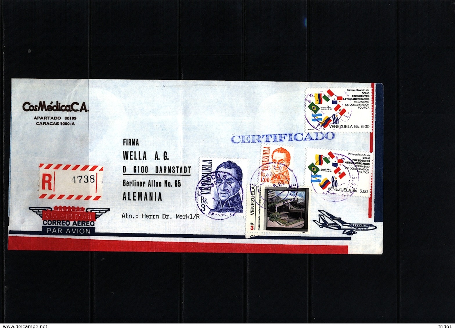 Venezuela Interesting  Airmail Registered Cover - Venezuela