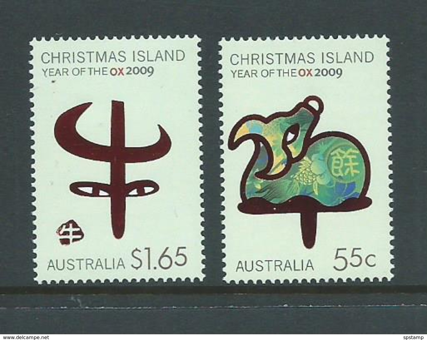 Christmas Island 2009 Chinese New Year Of The Ox Set Of 2 MNH - Christmas Island