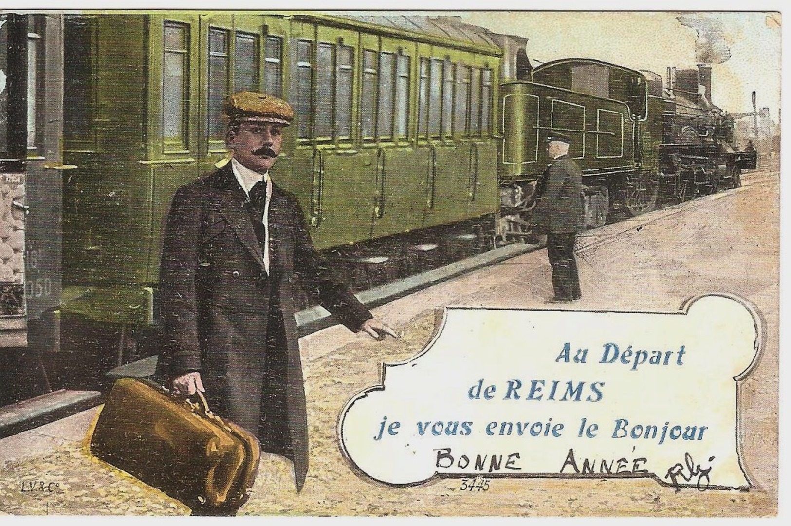 51 - AU DEPART DE REIMS JE VOUS ENVOIE LE BONJOUR - TRAIN - Reims