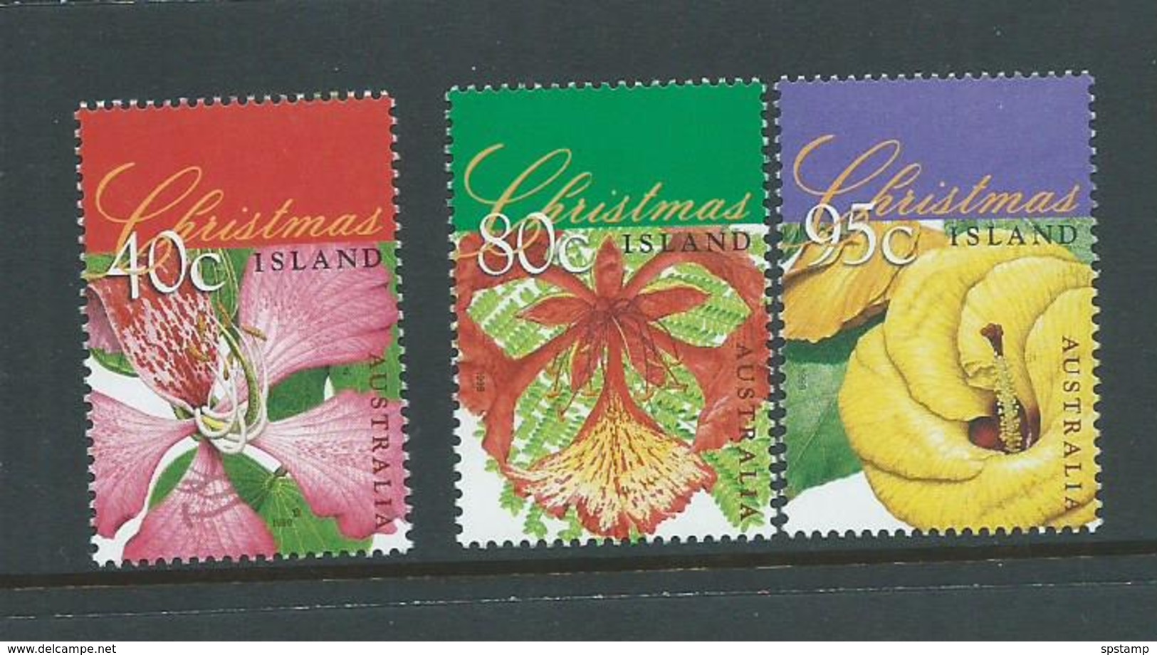 Christmas Island 1998 Xmas Tree Flowers Set Of 3 MNH - Christmas Island