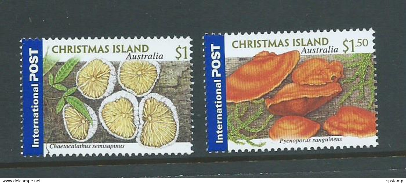 Christmas Island 2001 Mushroom Fungi International Post Set Of 2 MNH - Christmas Island