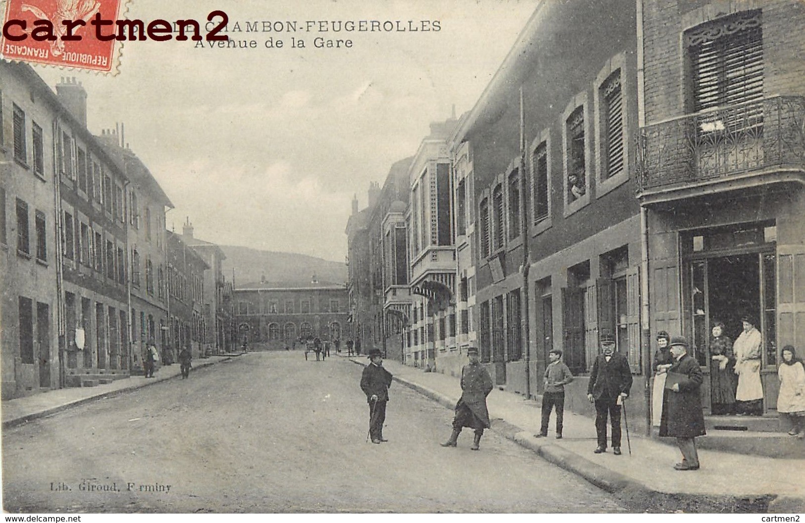 LE CHAMBON-FEUGEROLLES AVENUE DE LA GARE ANIMEE COMMERCE 42 LOIRE - Le Chambon Feugerolles