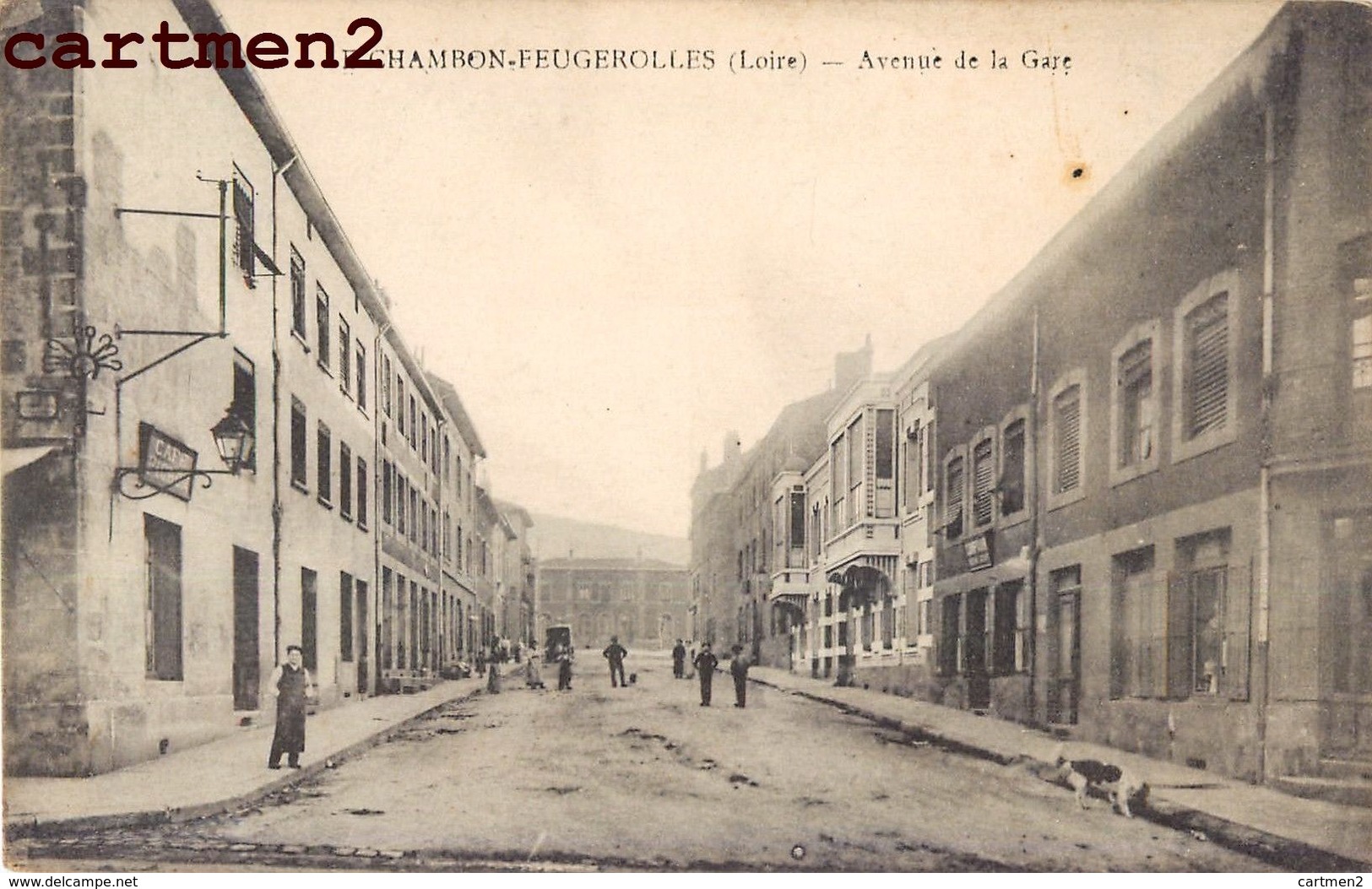 LE CHAMBON-FEUGEROLLES AVENUE DE LA GARE ANIMEE COMMERCE 42 LOIRE - Le Chambon Feugerolles