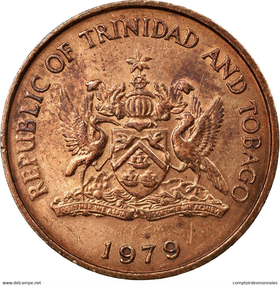 Monnaie, TRINIDAD & TOBAGO, 5 Cents, 1979, Franklin Mint, TB+, Bronze, KM:30 - Trinité & Tobago