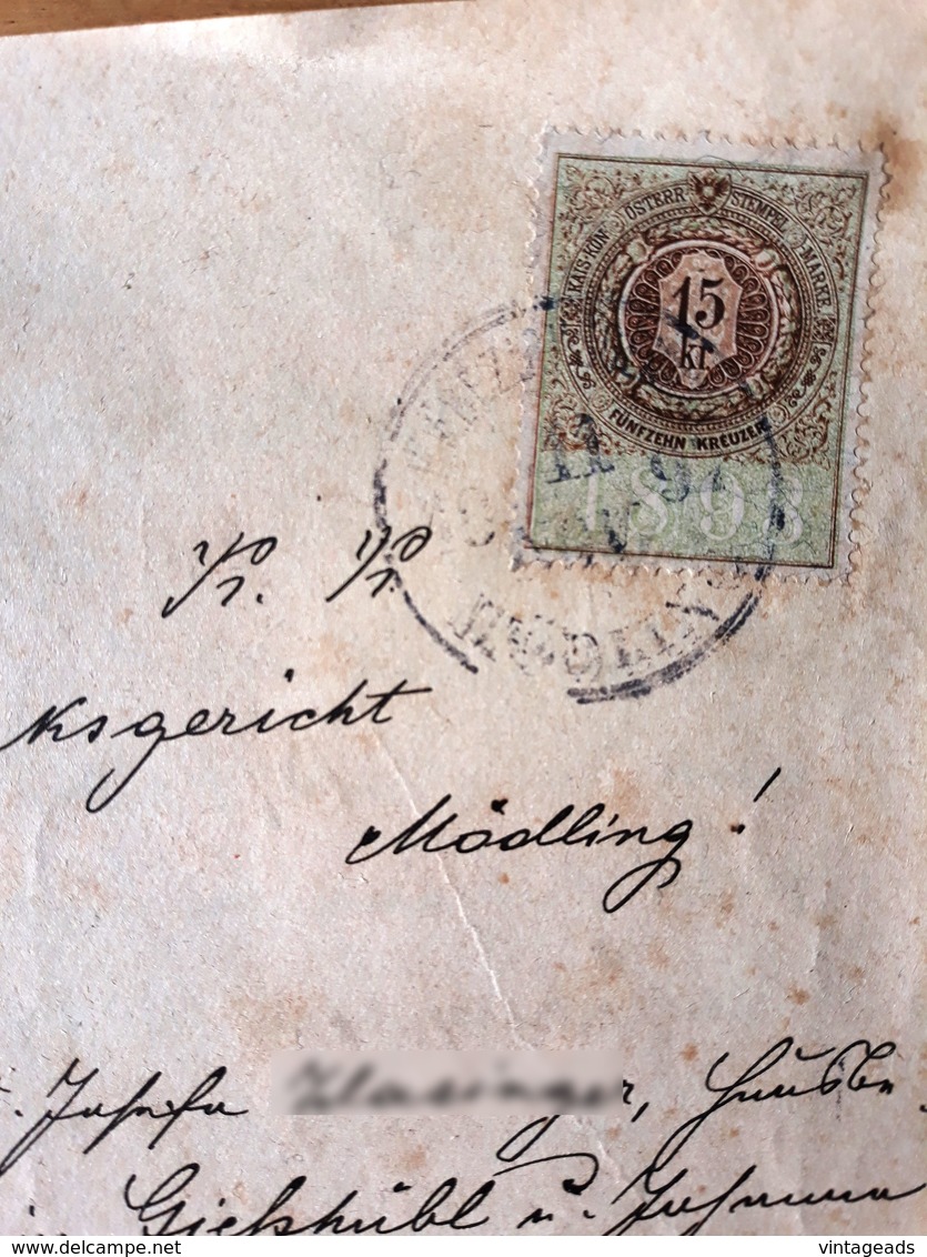 AD184 Gerichtskorrespondenz Gießhübl Im November 1897, Mit Stempelmarke - Historische Dokumente
