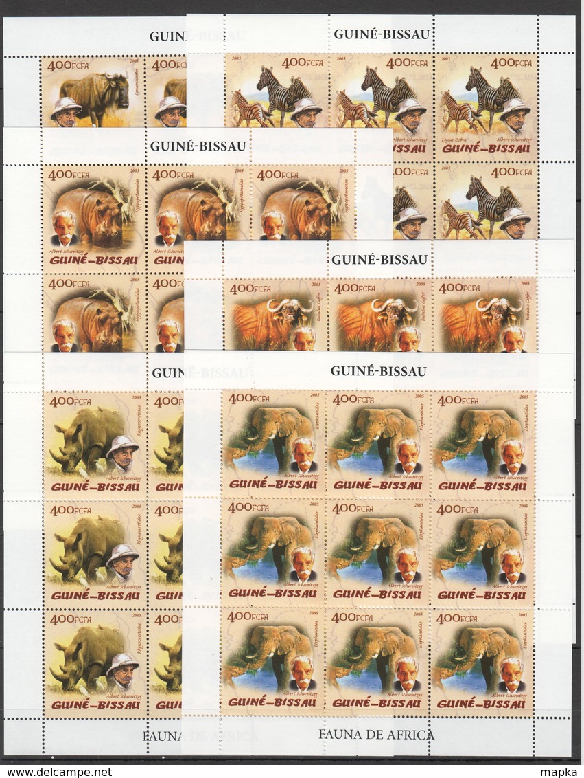 ZZ030 2005 GUINE-BISSAU FAUNA WILD ANIMALS OF AFRICA ALBERT SCHWEITZER 9SET MNH - Other & Unclassified