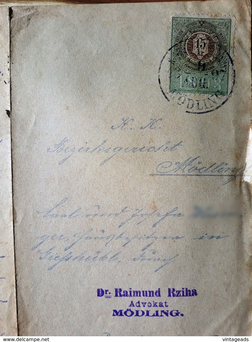 AD198 Altes Grundbuchgesuch - Einverleibung, Gießhübl 1897, Mit Stempelmarke - Historische Dokumente