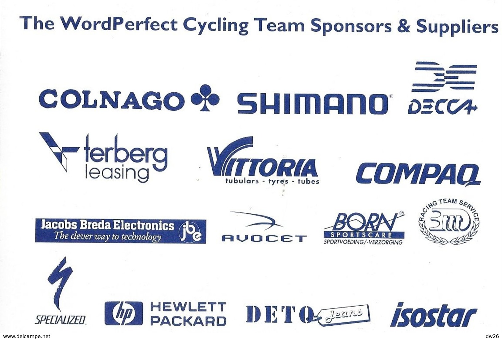 Cycliste: Marty Jemison, Equipe De Cyclisme Professionnel: Team Wordperfect Software, Etats Unis 1993 - Deportes