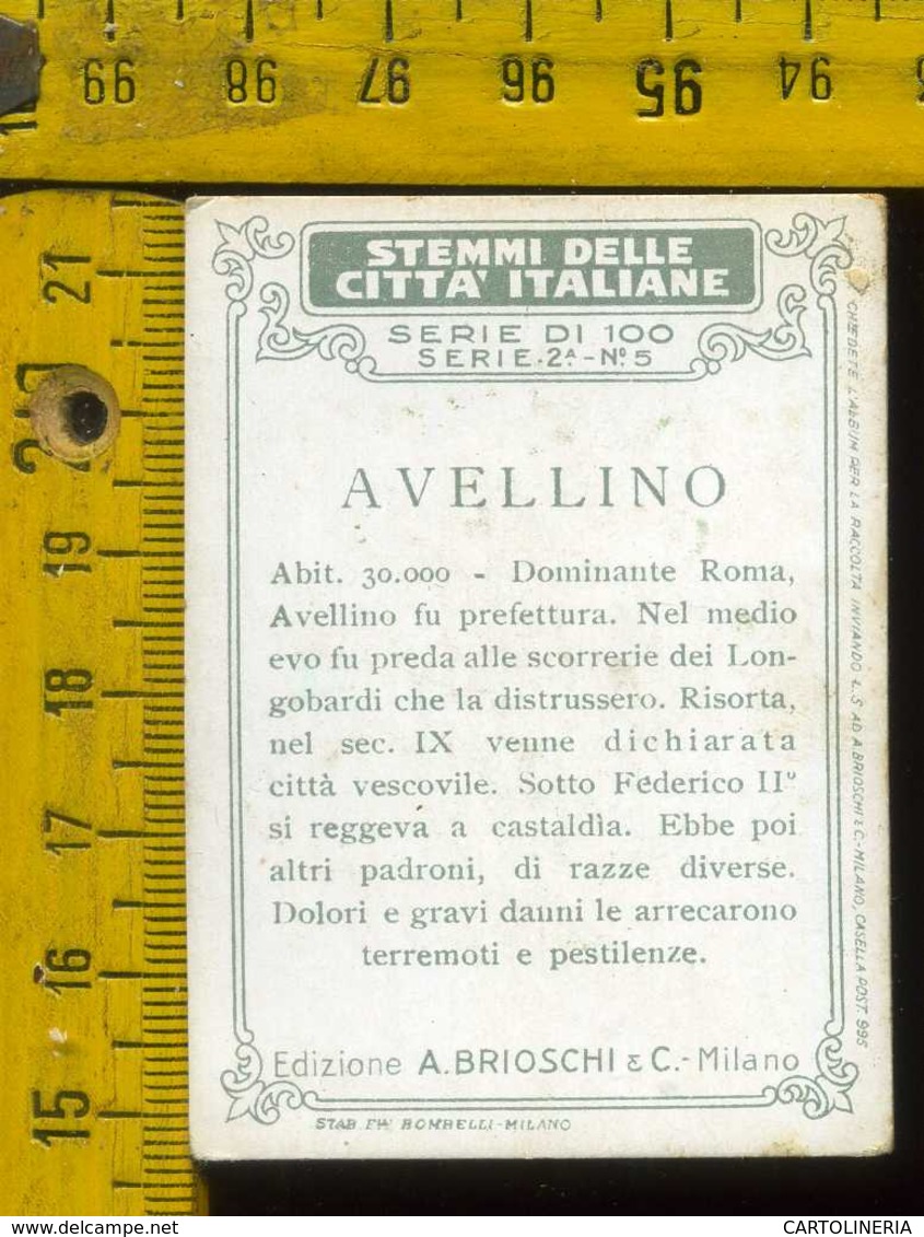 Figurina Brioschi Araldica Stemmi Città Italiane Serie 2 N° 05 Avellino - Altri & Non Classificati