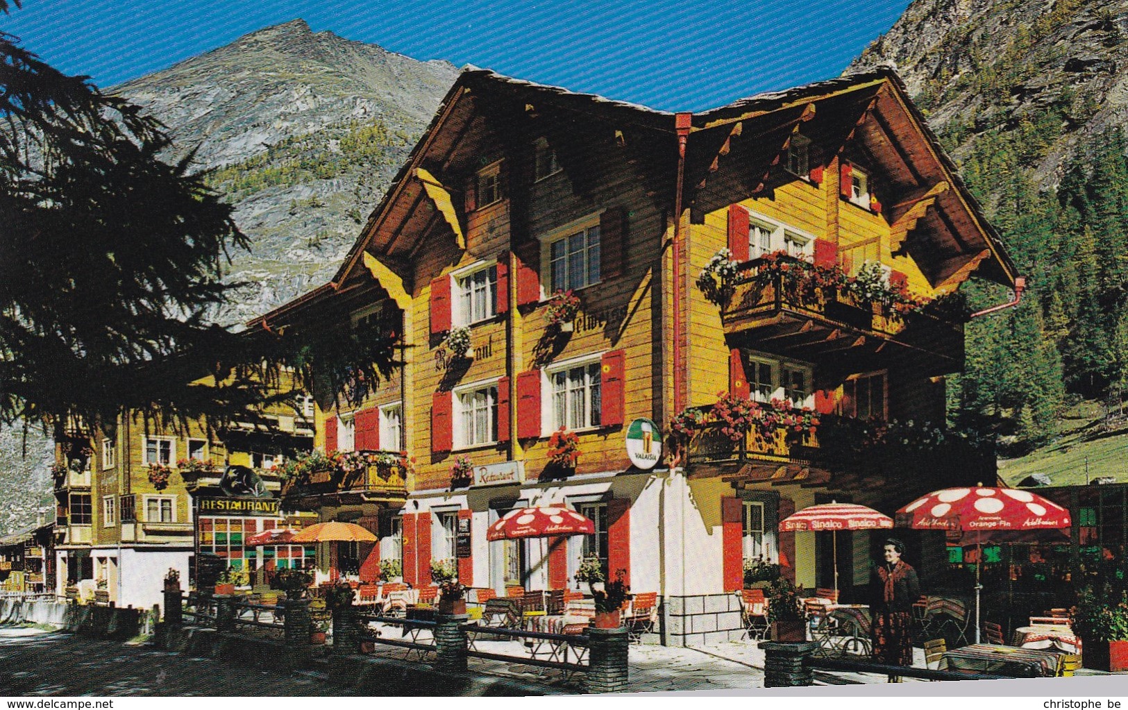 Saas Almagell, Pension Restaurant Edelweiss, Fam Hans Zurgriggen Kalbermatten (pk56783) - Saas-Almagell