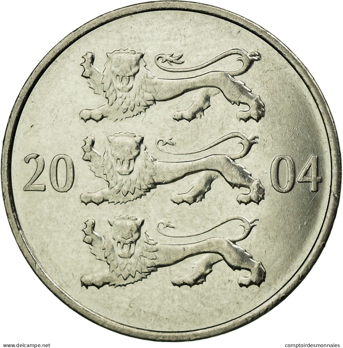 Monnaie, Estonia, 20 Senti, 2004, No Mint, TTB, Nickel Plated Steel, KM:23a - Estonie