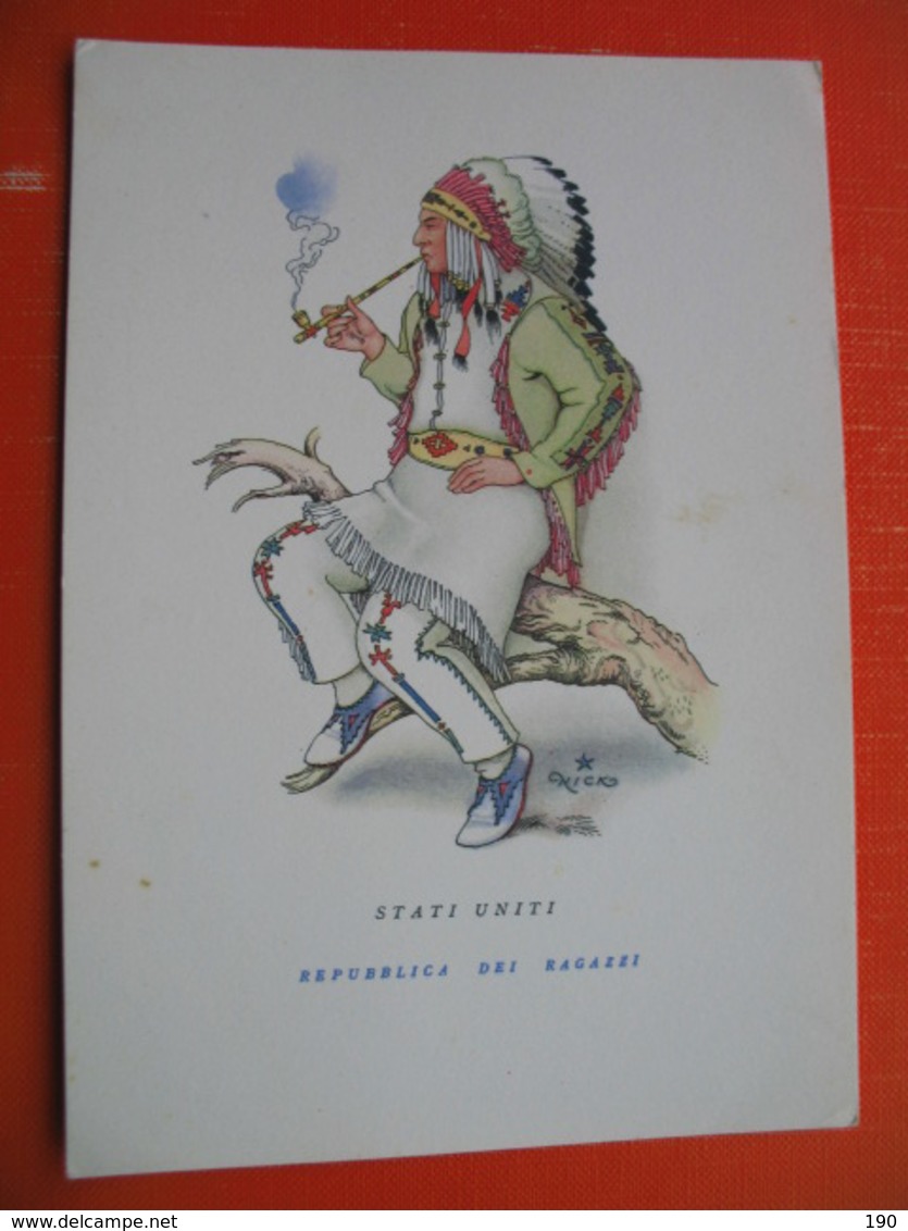 USA-STATI UNITI(smoking A Pipe).REPUBBLICA DEI RAGAZZI.Nick.FOLCLORE - Indiens D'Amérique Du Nord