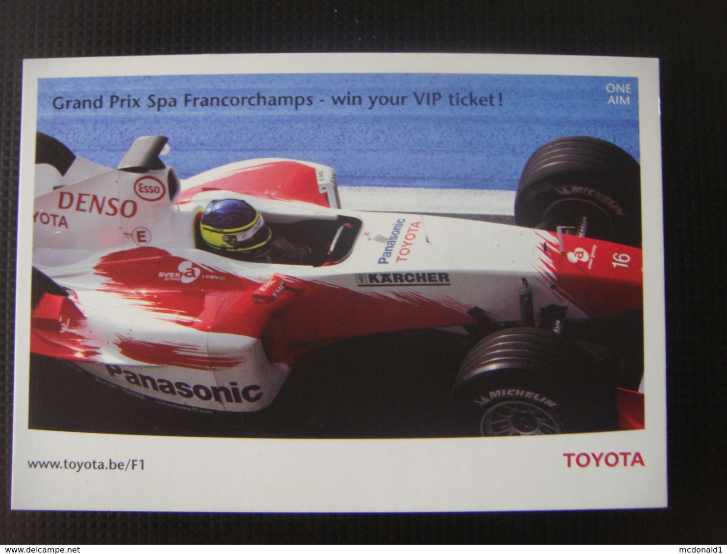 Carte Publicitaire TOYOTA Pour Le Grand Prix De Spa Francorchamps - Grand Prix / F1