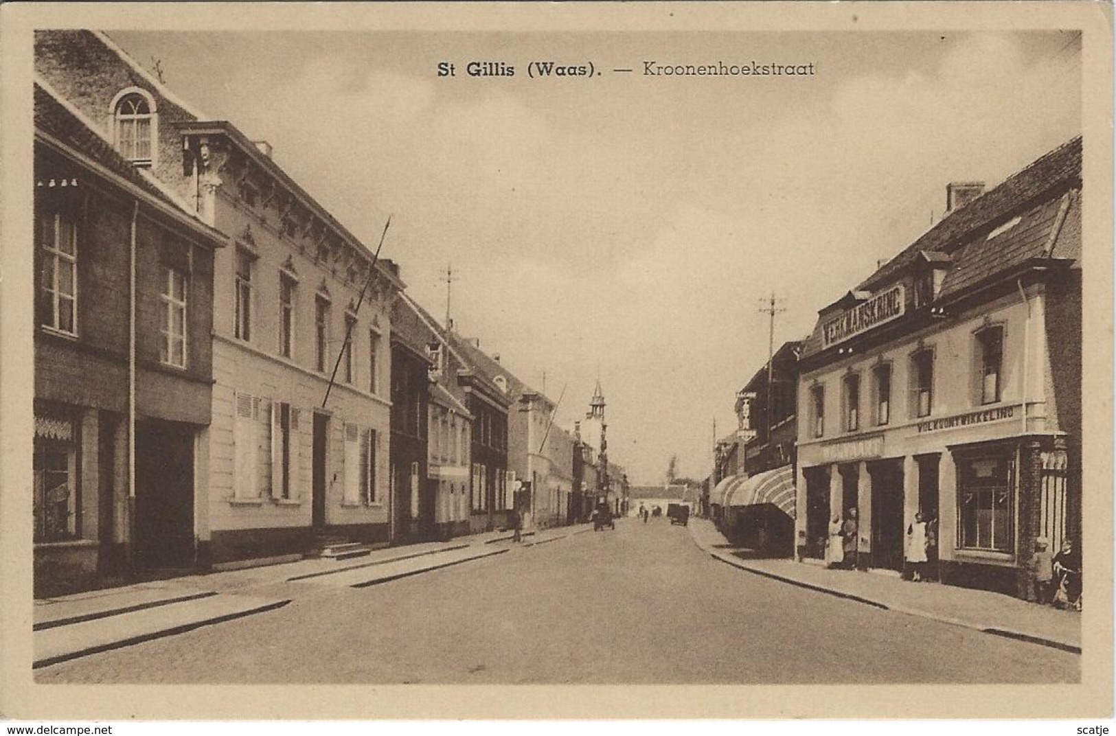 St. Gillis (Waas).   -   Kroonenhoekstraat.   -   WERKMANSKRING  -   WELVAART!  -  VOLKONTWIKKELING! - Sint-Gillis-Waas