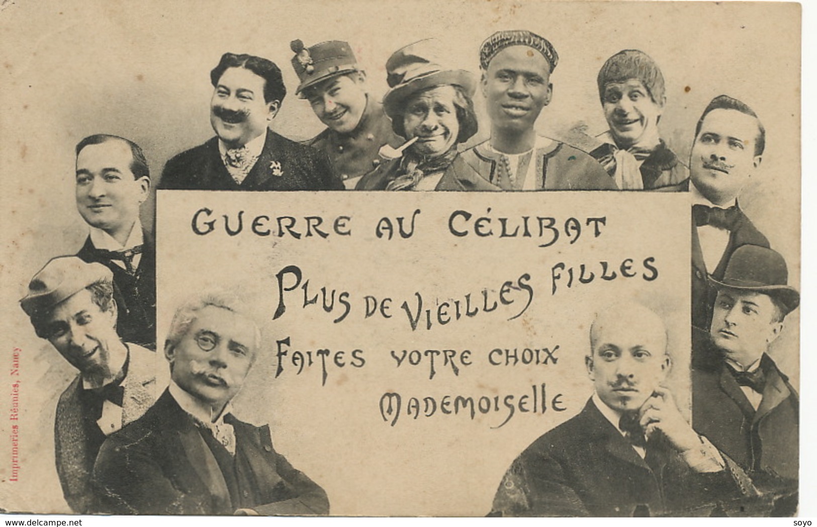 Guerre Au Celibat Ensemble Homme Meme Un Noir En 1905  Edt. Bergeret Vers Longué Les Feux Jument Tombée En Panne - Humour