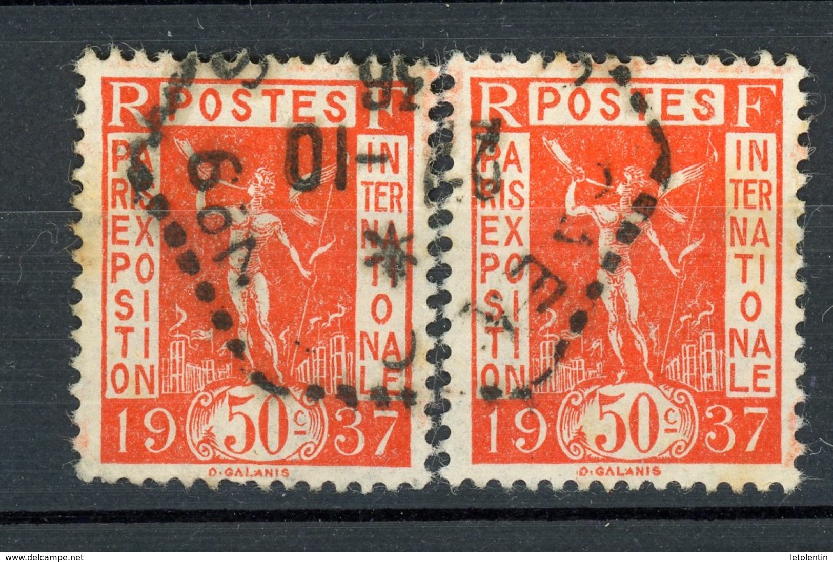 FRANCE -  EXPO PARIS 1937 - N° Yvert 325 Obli. CàD HEXAGONAL POINTILLÉ - Andere & Zonder Classificatie