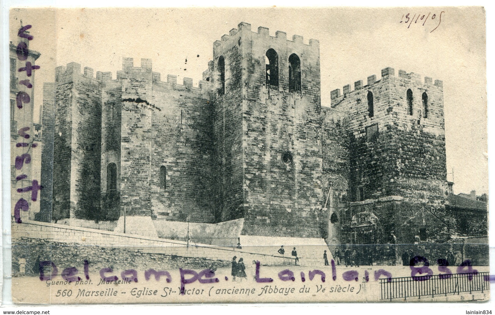 - 560 - MARSEILLE - Eglise Saint Victor, Ancienne Abbaye, épaisse, écrite,1905, TBE, Scans. . - Endoume, Roucas, Corniche, Stranden