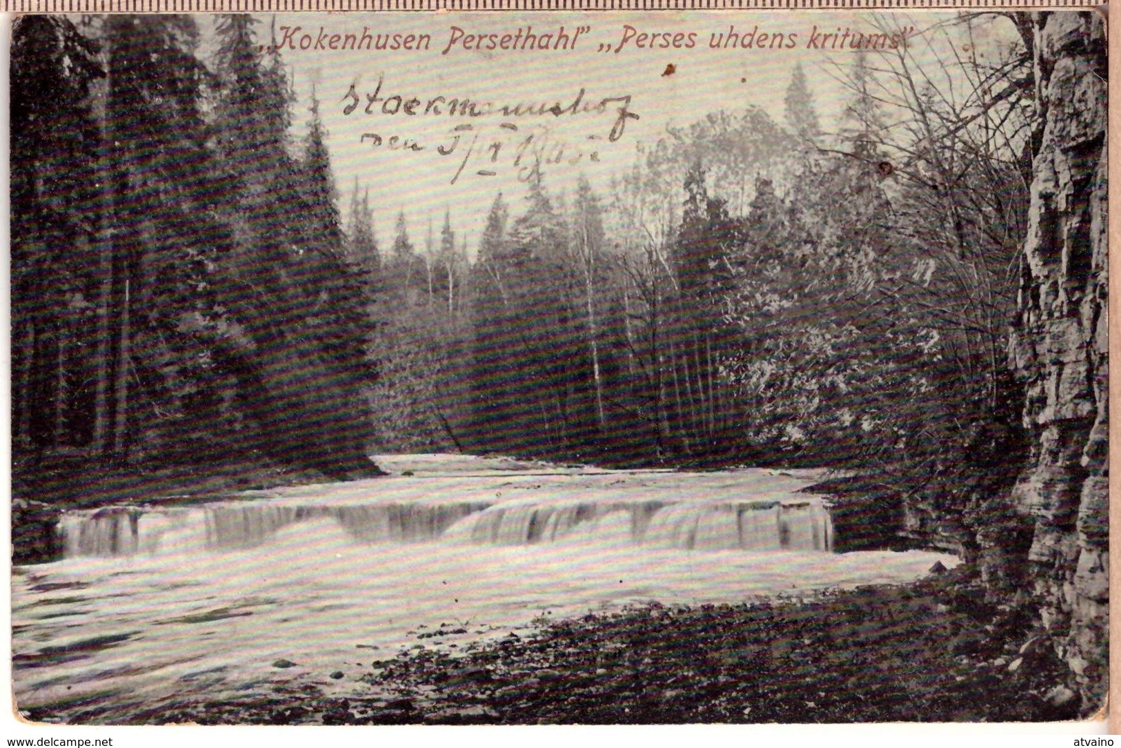 LATVIA.LETTLAND.KOKNESE KOKENHUSEN PERSES UDENSKRITUMS 1905 Photo Postcard - Latvia