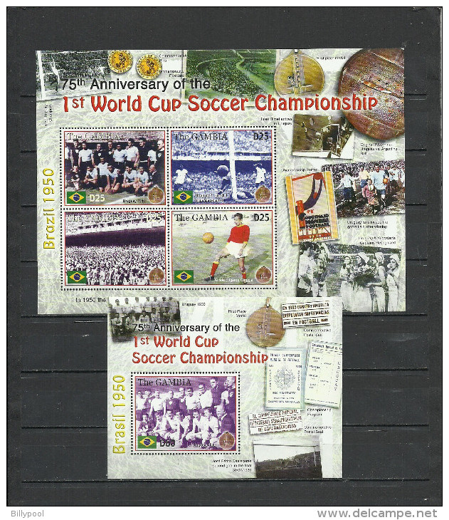 GAMBIA  2005   Soccer Football  75 Years Of First World Cup Team Of Brazil  Sheetlet+SS - Sonstige & Ohne Zuordnung