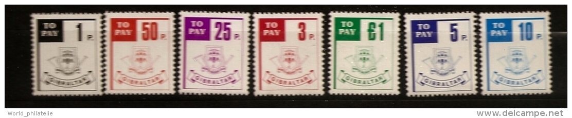 Gibraltar 1984 N° Taxe 13 / 9 ** Armoiries, Blason, Cor Postal, Château, Clé, Chaine - Gibraltar