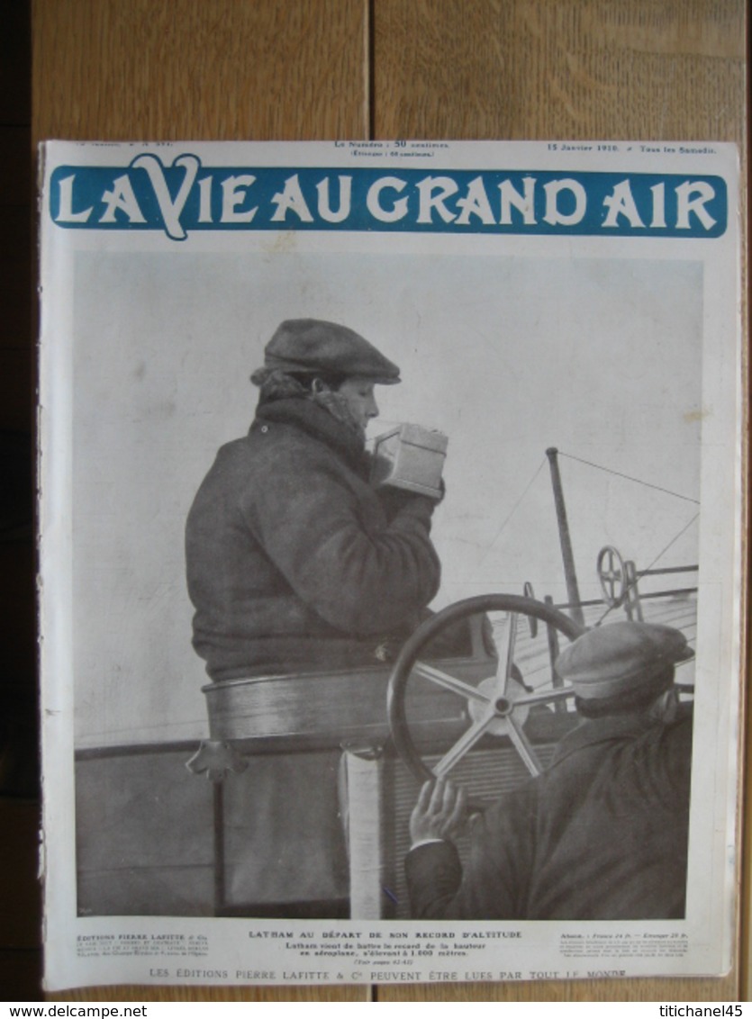 1910 ACCIDENT DE DELAGRANGE/LATHAM RECORD D'ALTITUDE-LUTTE-RUGBY : FRANCE-PAYS DE GALLE/MEETING DE NICE - 1900 - 1949