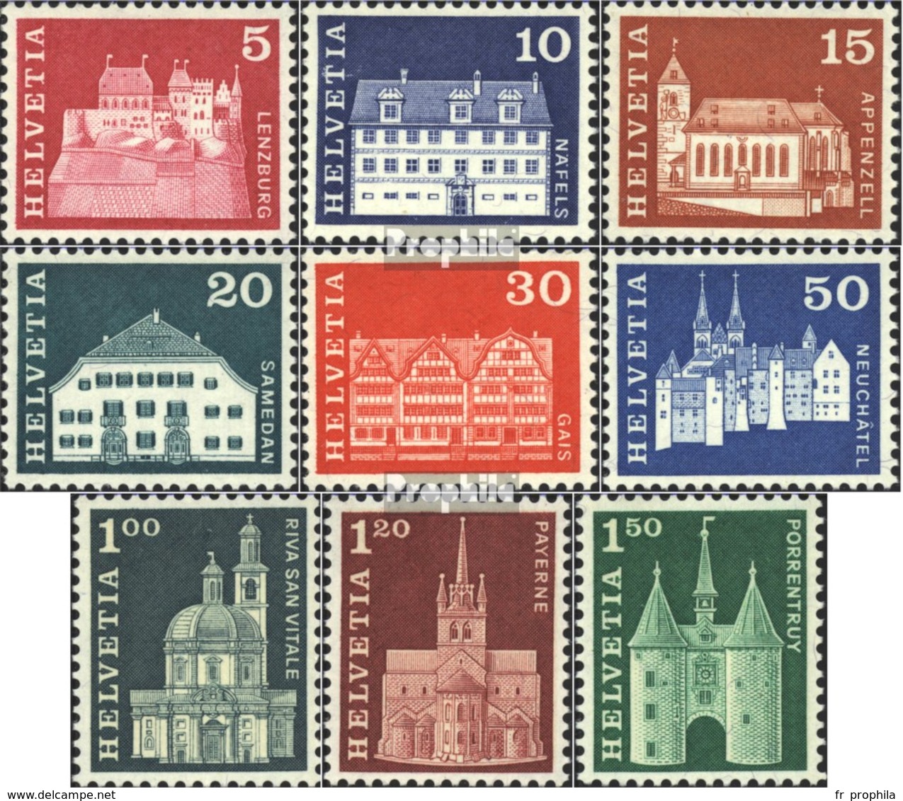 Suisse 878-886 (complète.édition) Oblitéré 1968 Villes - Oblitérés