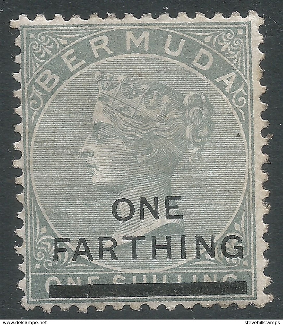 Bermuda. 1901 Queen Victoria Surcharge. ¼d On 1/- MH. Crown CA W/M SG 30 - Bermuda