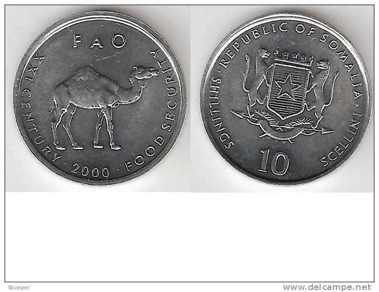 Somalia 10 Shilling 2000 Km 46 Unc !!! - Somalië