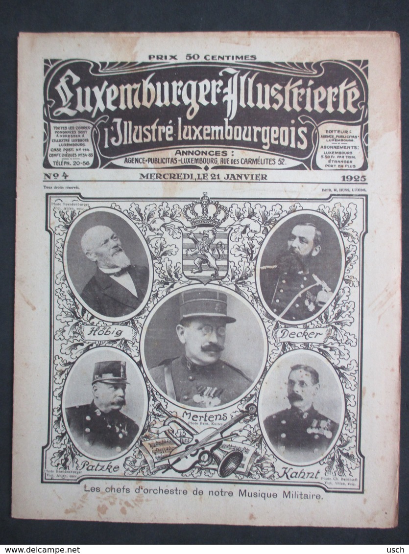 LUXEMBOURG - LUXEMBURGENSIA, L'Illustré Luxembourgeois, 1925 - 2ème Année N°4 - MUSIQUE MILITAIRE - FOOT LUXEMBOURG - Revues & Journaux