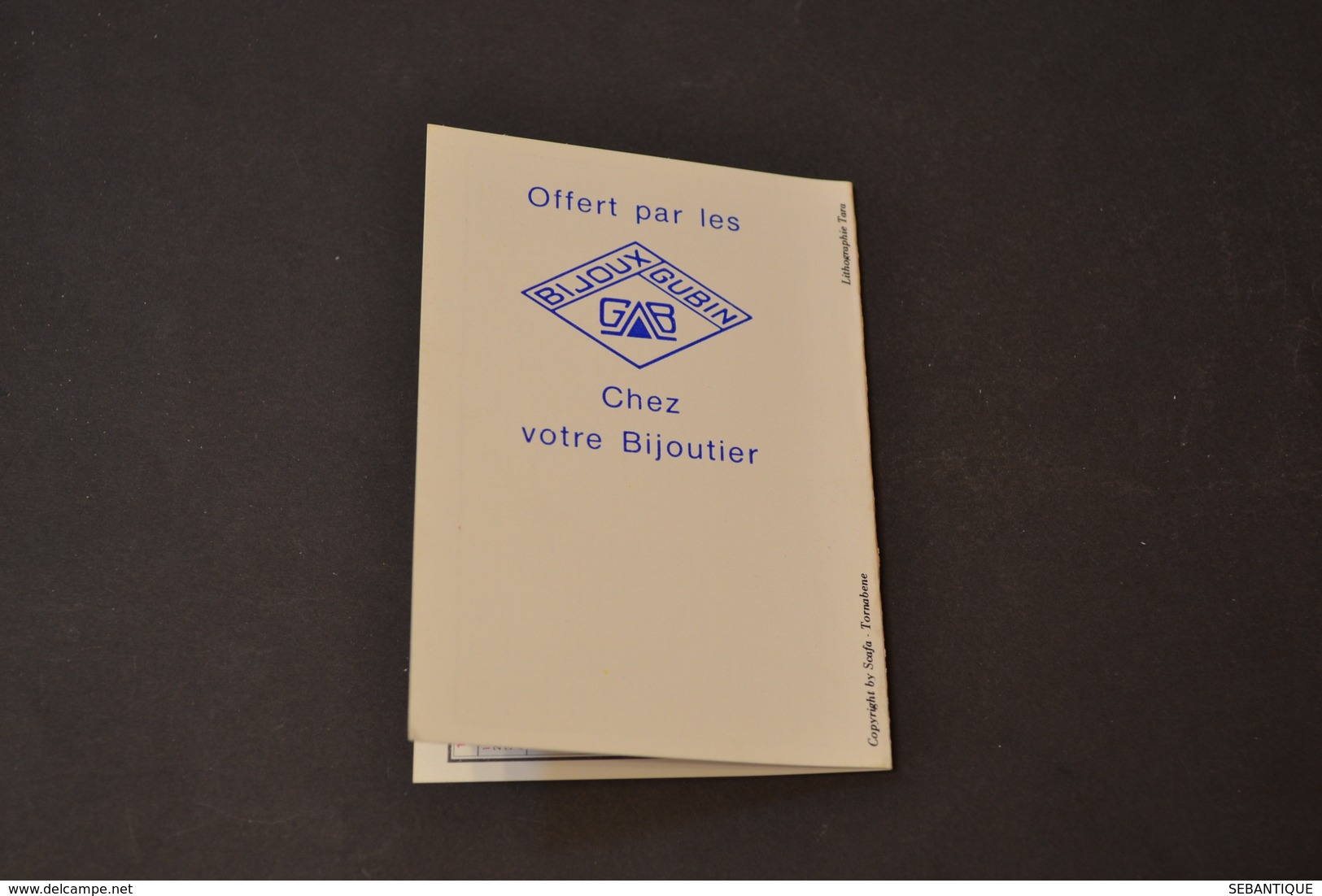 Mini Calendrier 1981 Dessin De TARA Femme Au Bord De L'eau Bijoux GUBIN - Petit Format : 1981-90