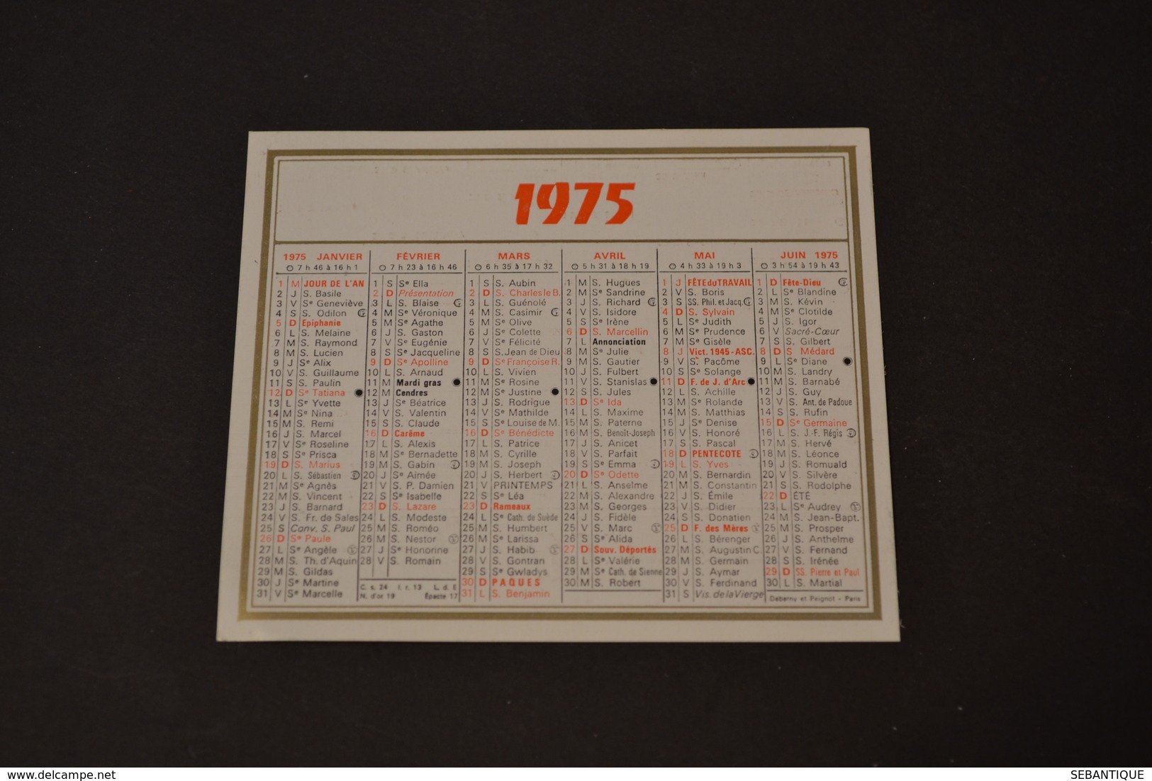 Mini Calendrier 1975 - Petit Format : 1971-80