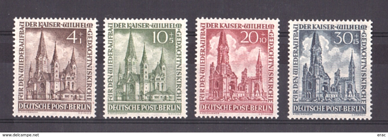 Allemagne - Berlin - 1953 - N° 92 à 95 - Neufs * - Eglise Du Souvenir De L'empereur Guillaume - Neufs