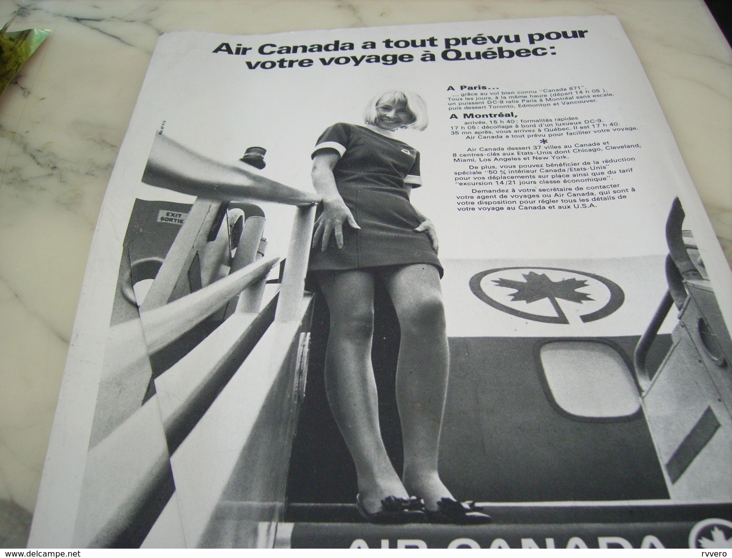 ANCIENNE PUBLICITE VOYAGE QUEBEC  AIR CANADA 1969 - Publicités