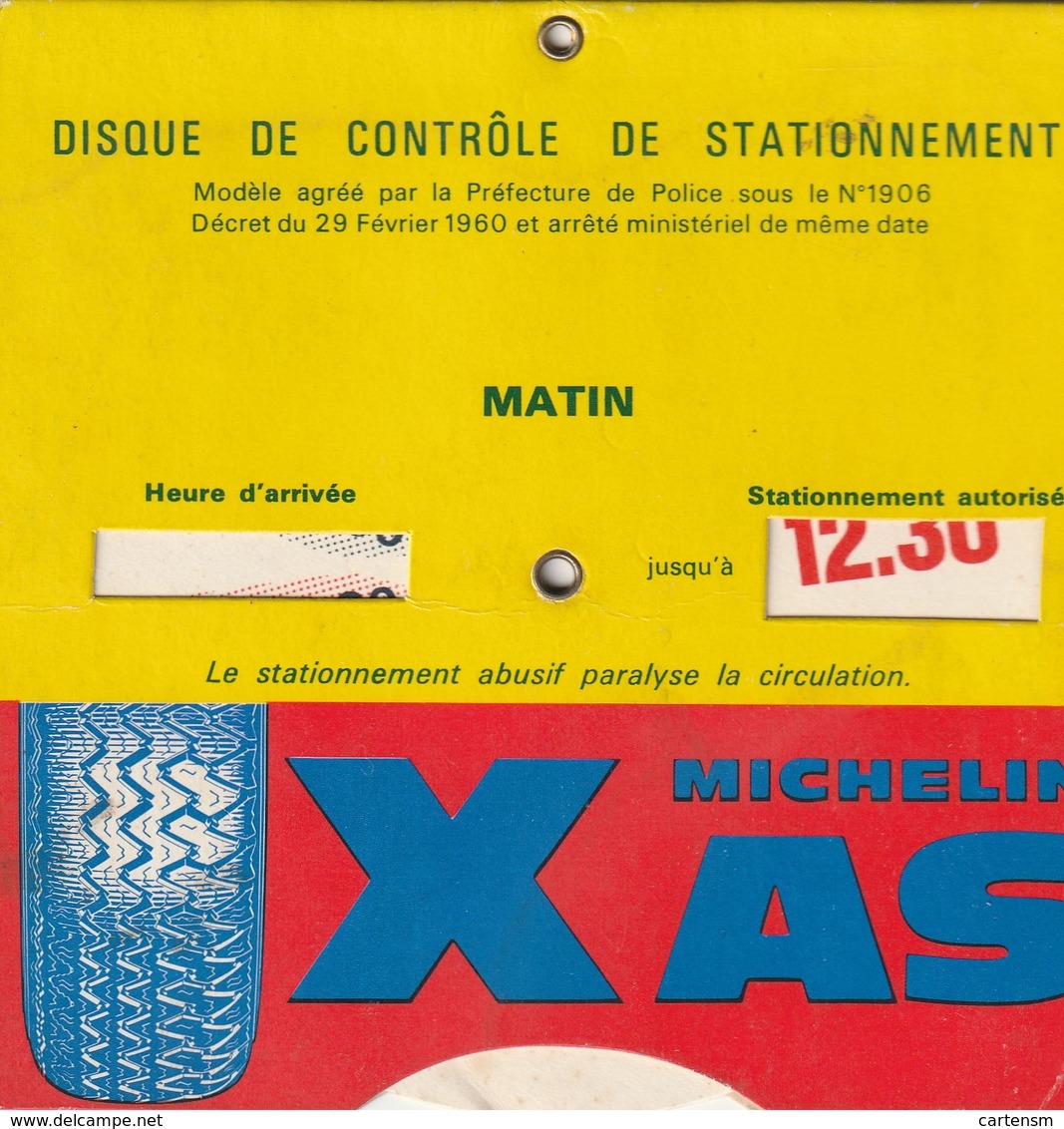 DISQUE DE STATIONNEMENT  Michelin  Xas - Other & Unclassified