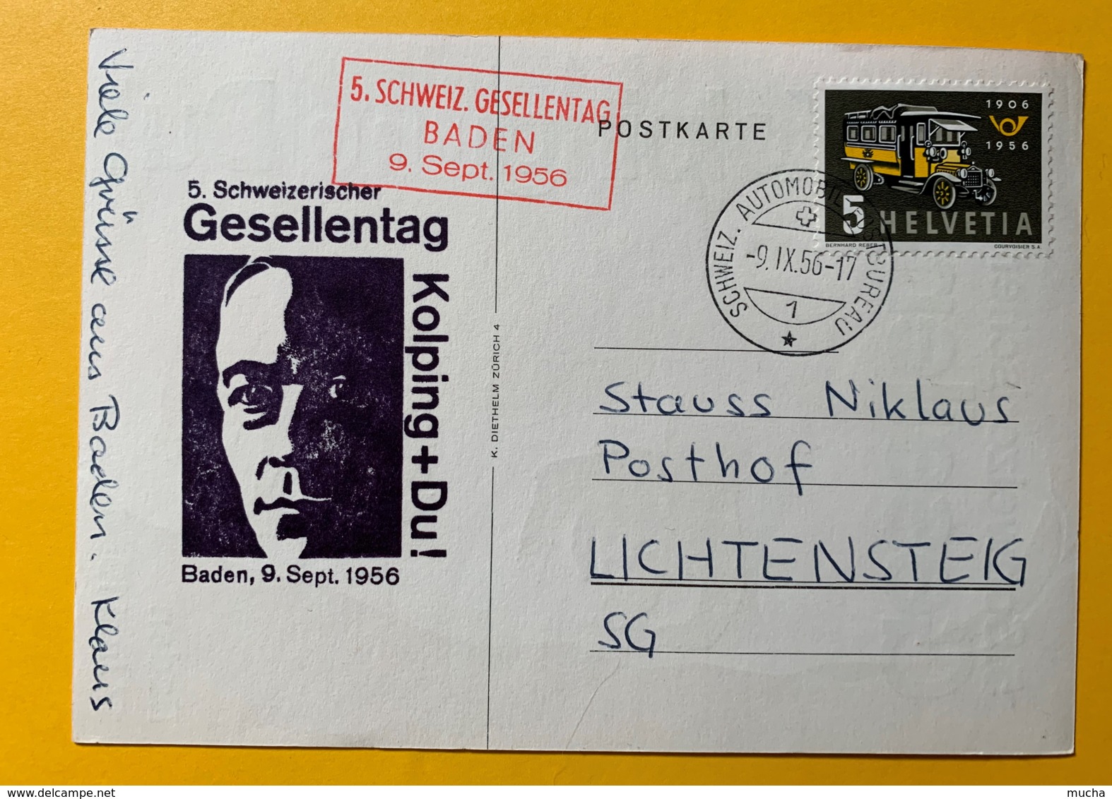 8062 - 5, Scweizerische Gesellentag Kolping Und Du ! Baden 9.09.1956 - Sonstige & Ohne Zuordnung