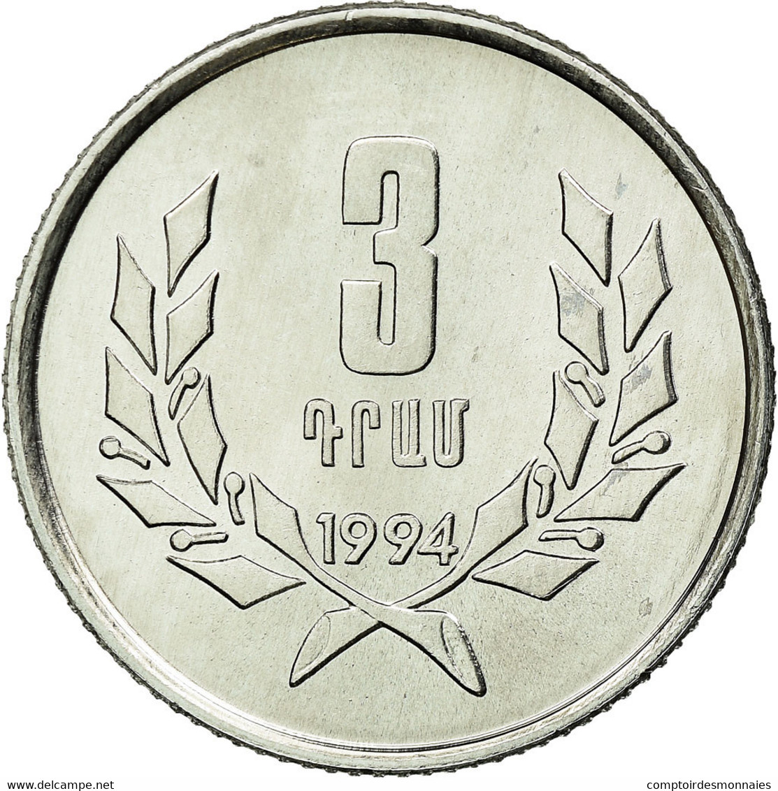 Monnaie, Armenia, 3 Dram, 1994, SPL, Aluminium, KM:55 - Armenië