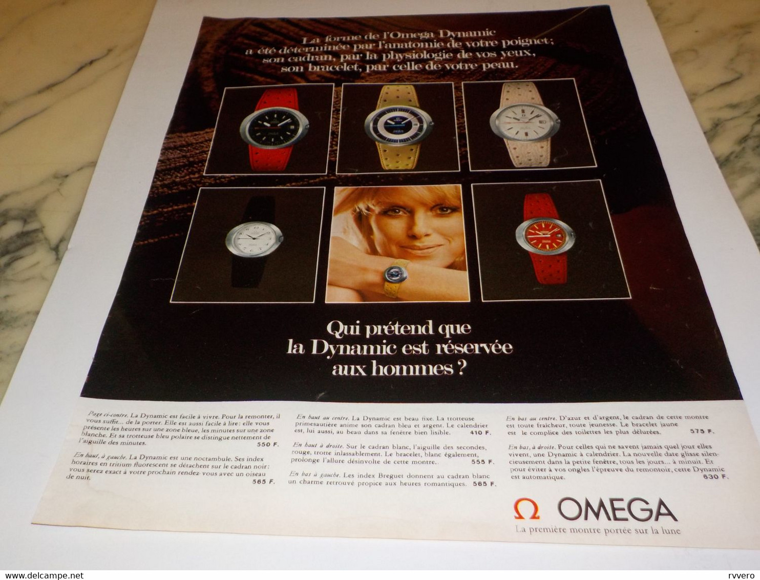 ANCIENNE PUBLICITE  MONTRE OMEGA DYNAMIC 1969 - Autres & Non Classés