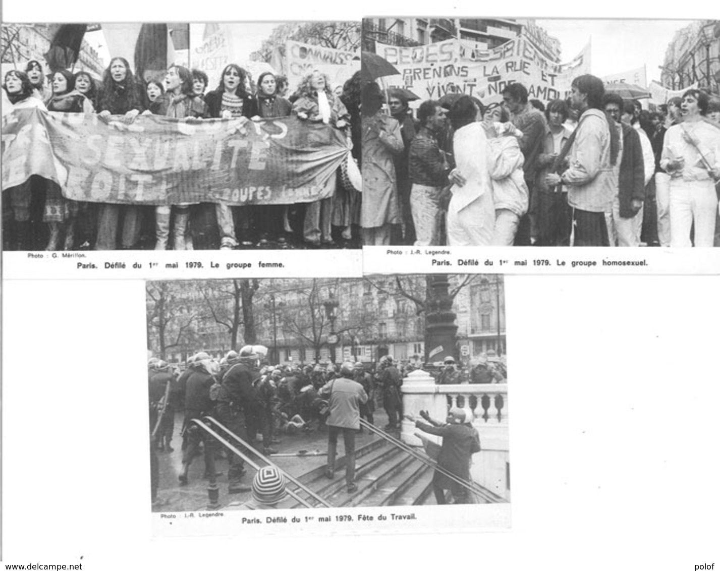 PARIS - 3 CP - Défilé Du 1° Mai 1979 - Fete Du Travail è Groupe Homosexuel - Groupe Femmes   - Tirage Limité .  (111876) - Otros & Sin Clasificación