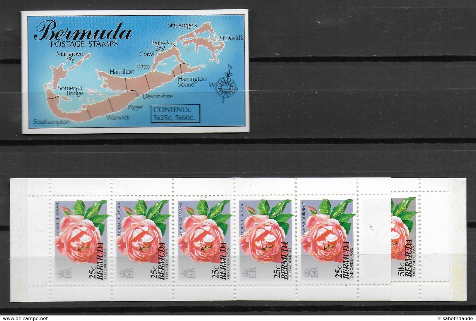 BERMUDA - OLD GARDEN ROSES - FLEURS - 2 CARNETS COMPLETS ** MNH - YVERT C642 +C643 - COTE = 27 EUR. - Bermudes