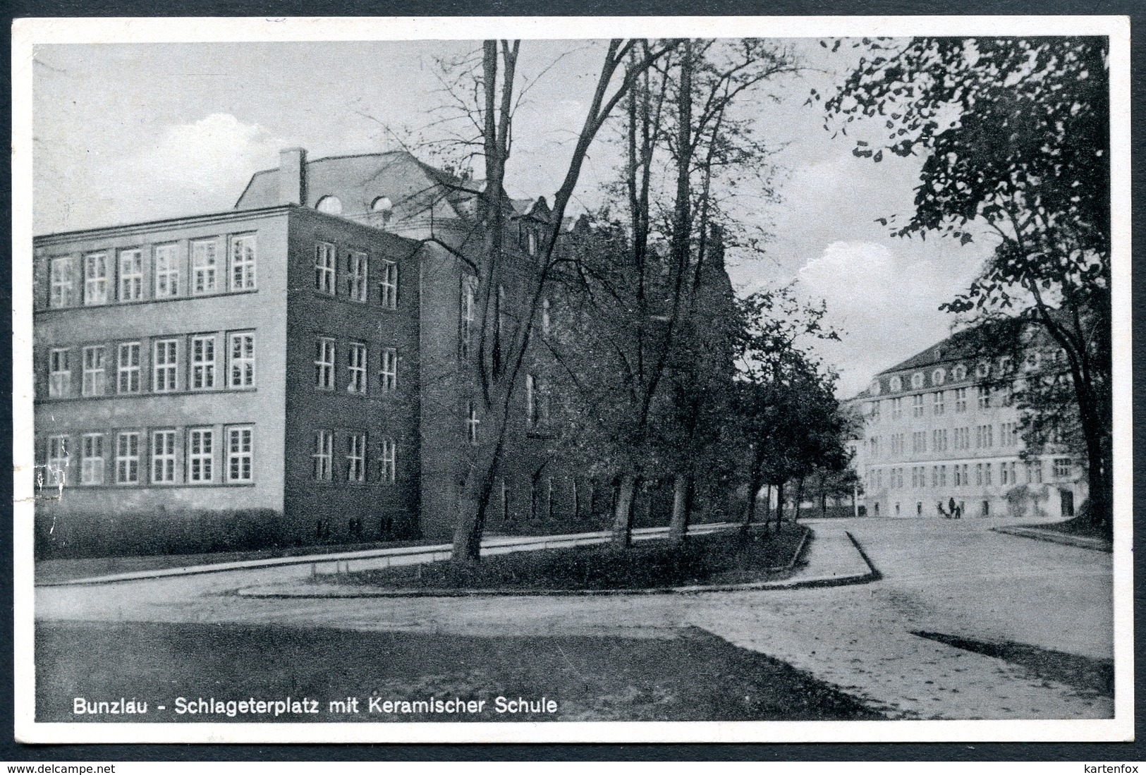 AK Bunzlau, 25.9.1941, Bolesławiec, Keramische Schule, Niederschlesien, Schlesien, Feldpost - Polen